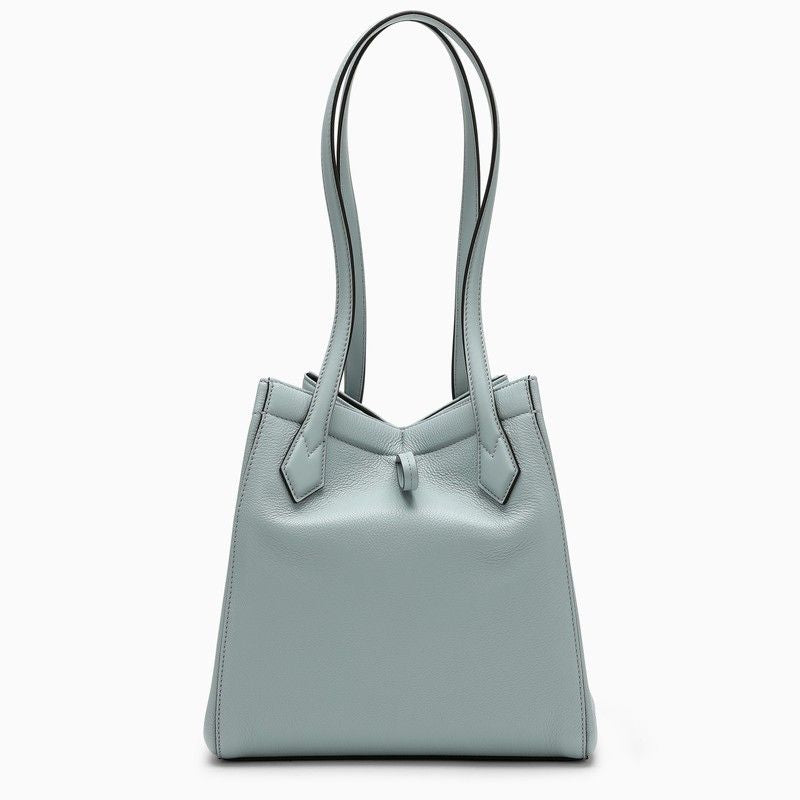 FENDI Light Blue Origami Pebbled Leather Tote Handbag for Women - SS24