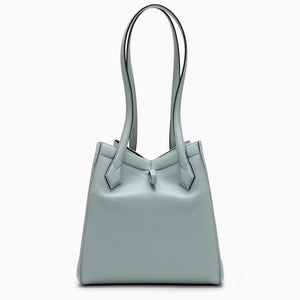 FENDI Light Blue Origami Pebbled Leather Tote Handbag for Women - SS24