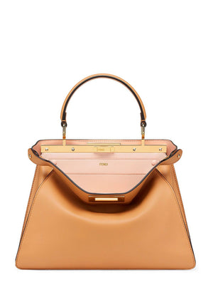 Luxurious Brown Calfskin Leather Handbag for Women by FENDI