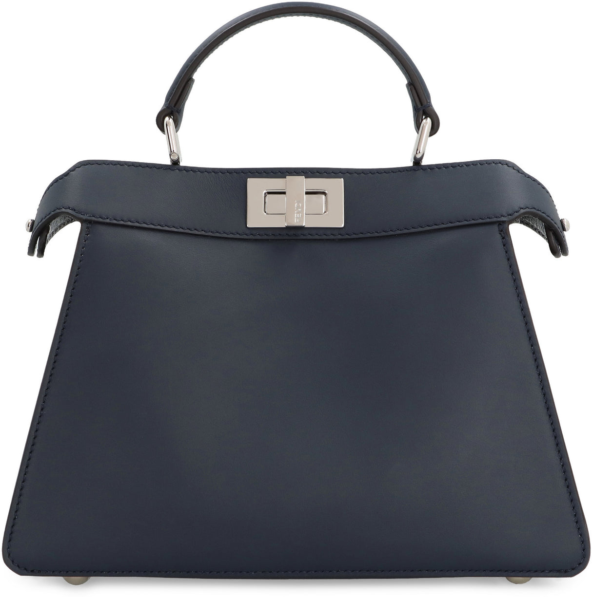Blue Leather Top Handle Handbag for Women
