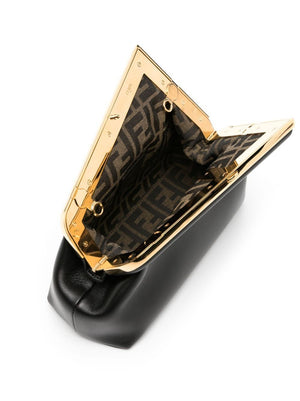 Naturally Chic Black and Gold Clutch for Ladies