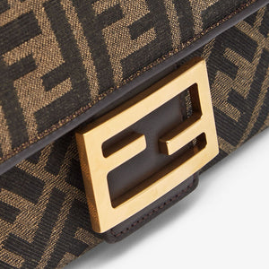 FENDI Elegant Jacquard Mini Baguette with Chain Detail