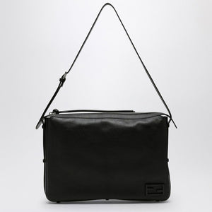 FENDI Large Black Leather Shoulder Handbag