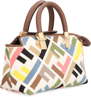 FENDI Mini Jacquard Fabric Handbag with Leather Details