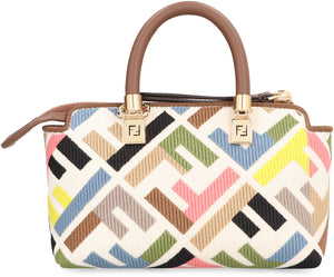 FENDI Mini Jacquard Fabric Handbag with Leather Details