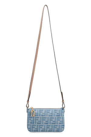 FENDI Denim Mini Baguette Handbag with Chain Handle, 20x13x3 cm