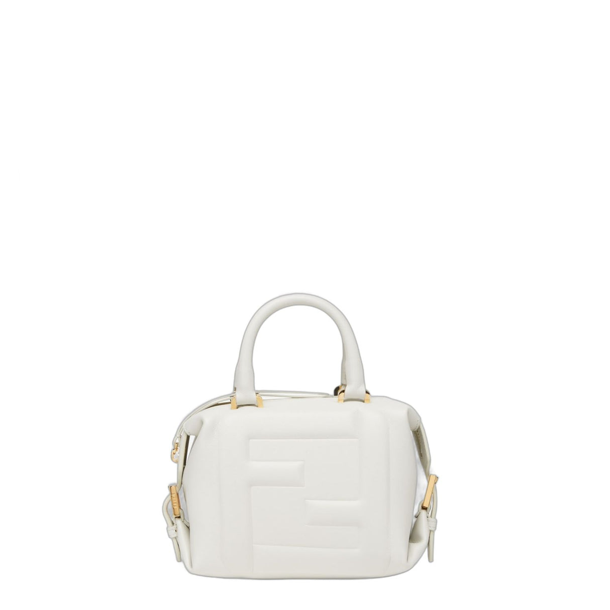 FENDI Women's Winter White Mini Cube Handbag with Top Handle FW23