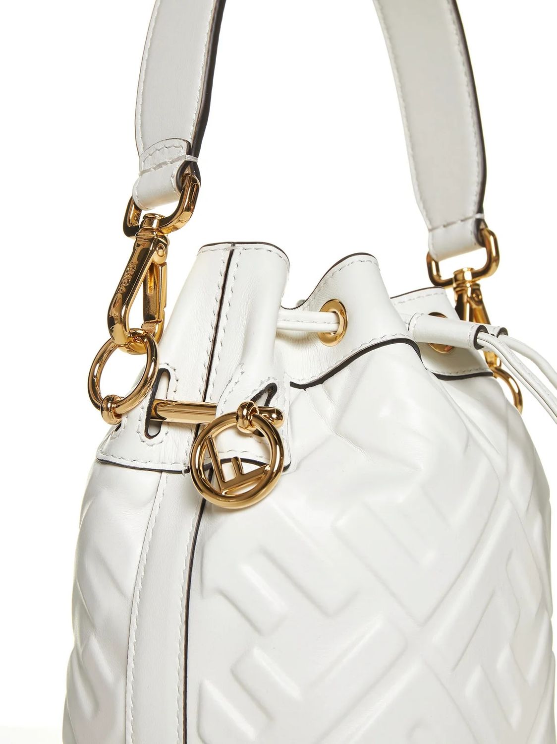 FENDI Mini Embossed Bucket Handbag