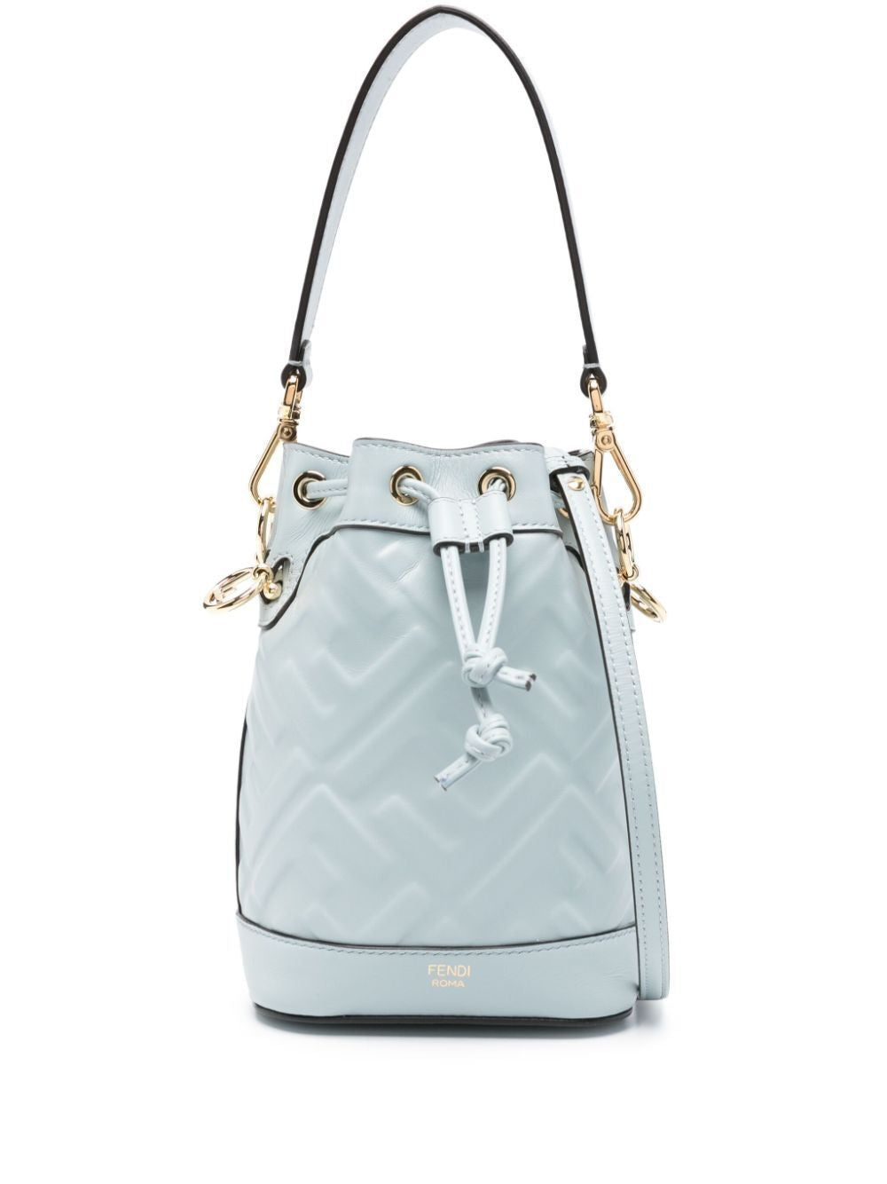 FENDI Mini Embossed Bucket Handbag