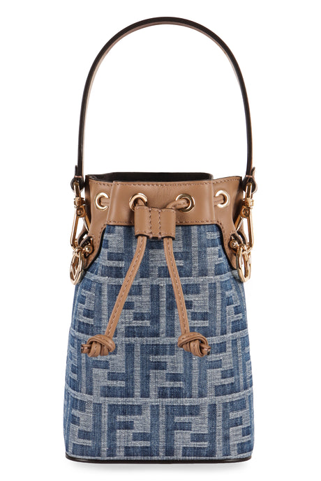 FENDI Chic Mini Denim Handbag with Luxe Leather Accents