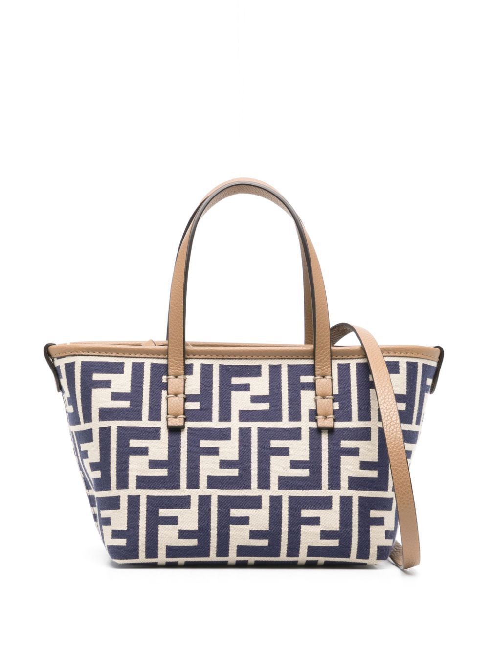 FENDI Navy Blue Cotton Mini Tote Bag for Women - Fall/Winter 2024