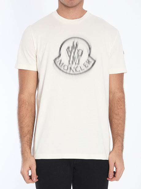 MONCLER Blurred Logo Short Sleeve Crewneck T-Shirt - Size L