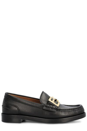 FENDI Feminine Black Leather Slip-on Loafers for Fall/Winter 2023