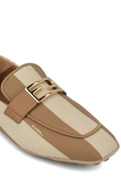 FENDI Luxury Beige Sand Leather Loafers for Women