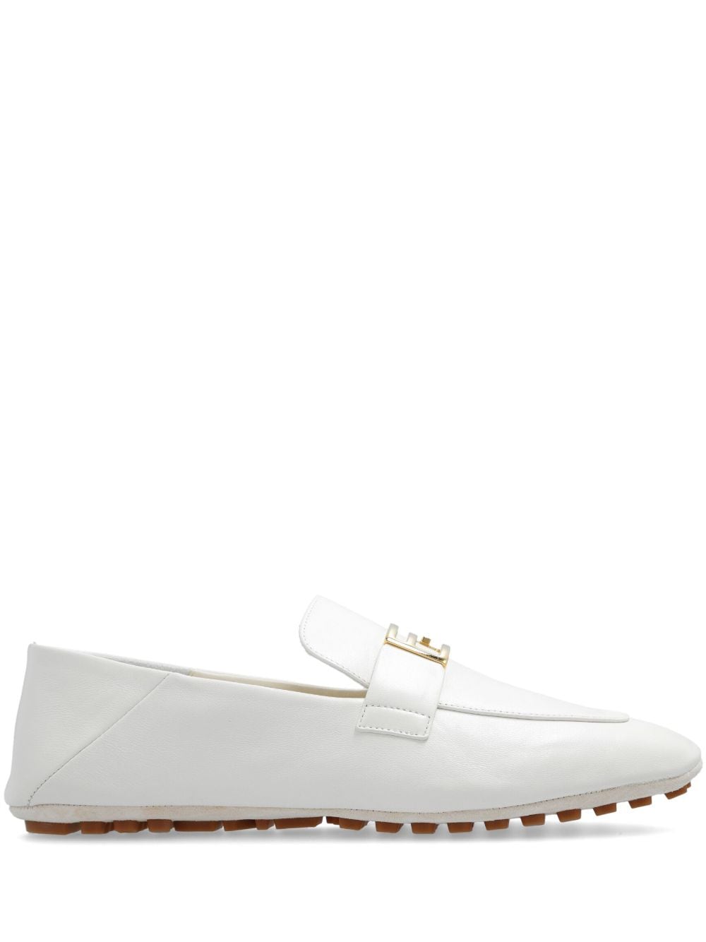 أحذية لوفرز جلدية بيضاء للنساء - مجموعة ربيع وصيف 2024