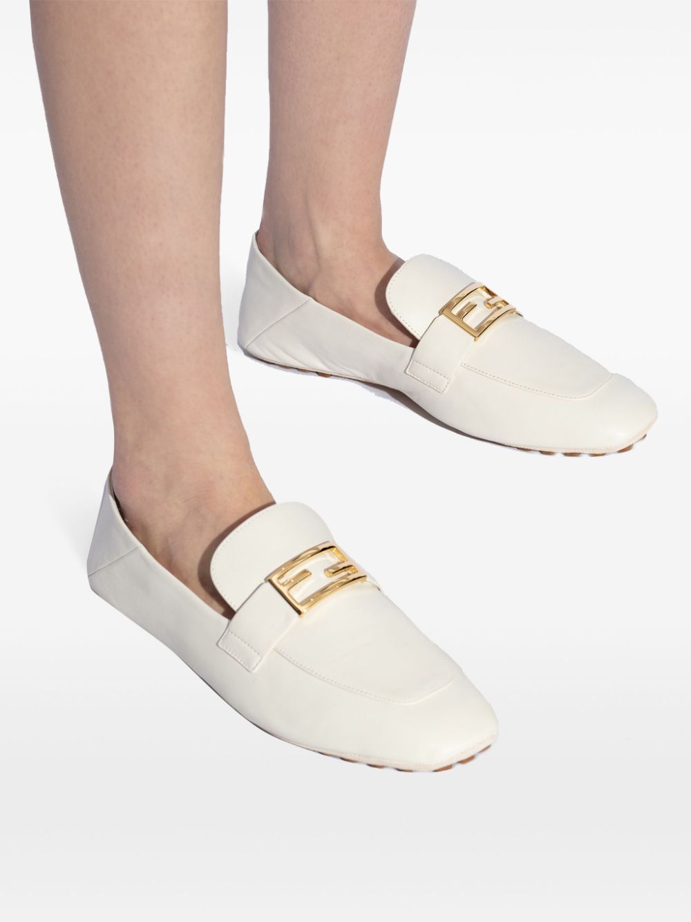 女士白色皮革樂福鞋 - SS24 系列