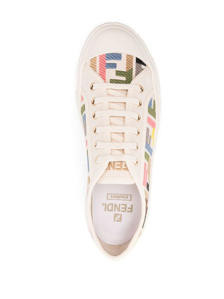 FENDI Domino Multicolored Canvas Sneakers