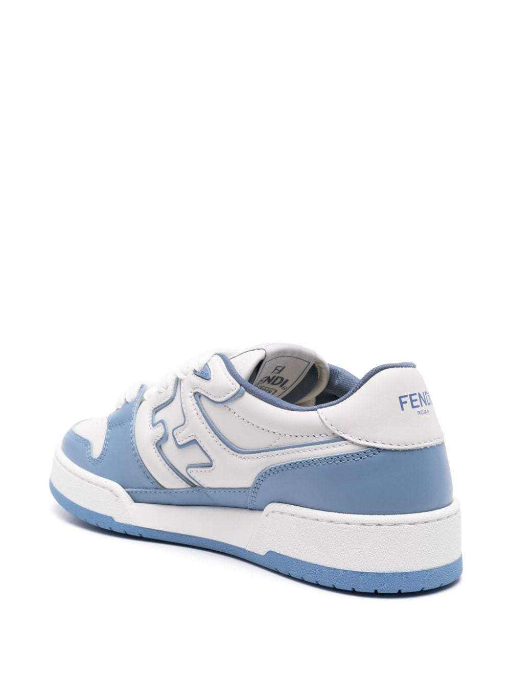 FENDI Match Color-Block Leather Sneakers in Cornflower Blue