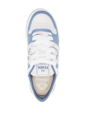 FENDI Match Color-Block Leather Sneakers in Cornflower Blue