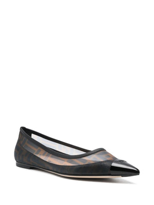 FENDI Chic Black Monogram Ballerina Shoes for Women