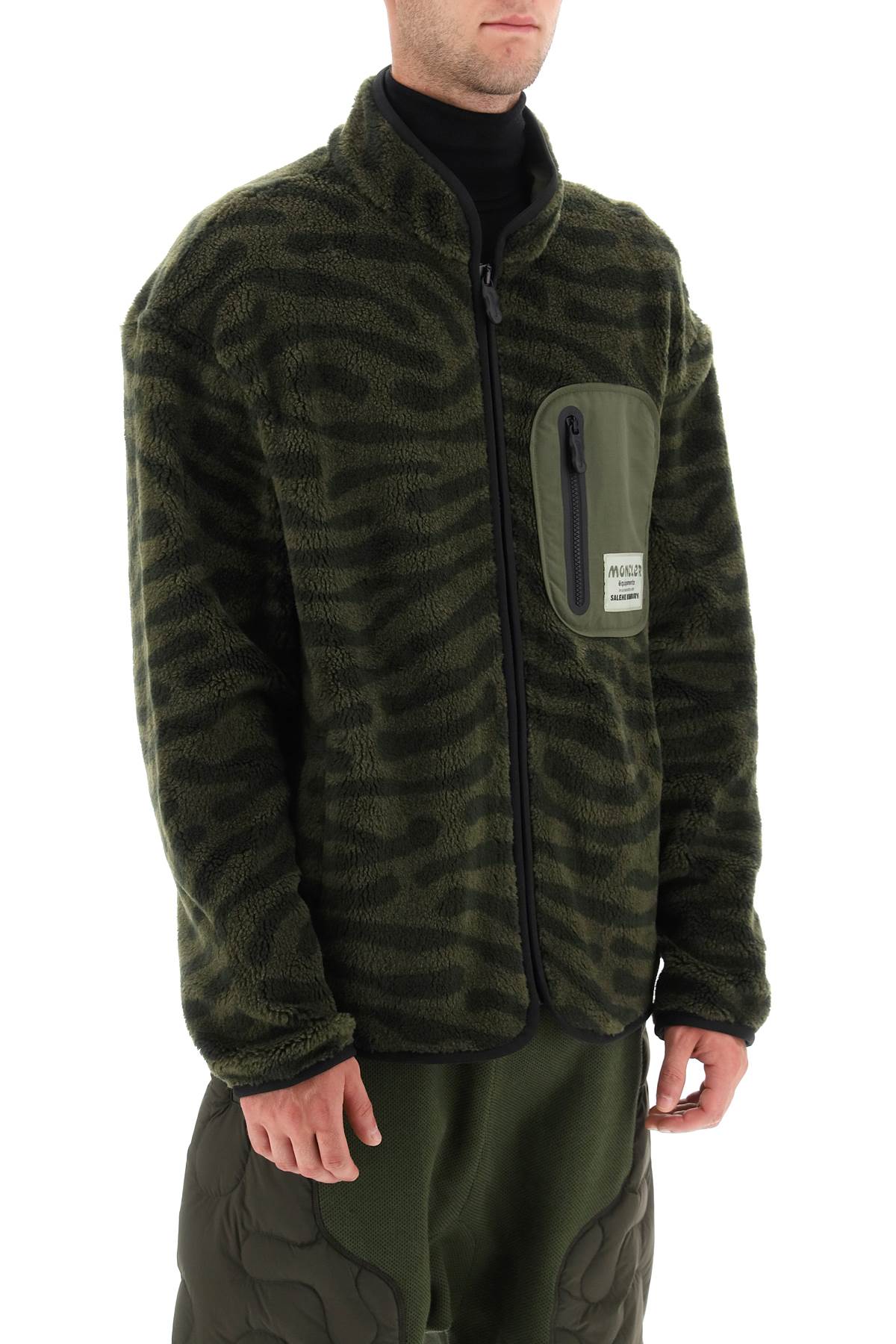 MONCLER GENIUS Greenolive Zip Up Cardigan for Men - FW23 Collection