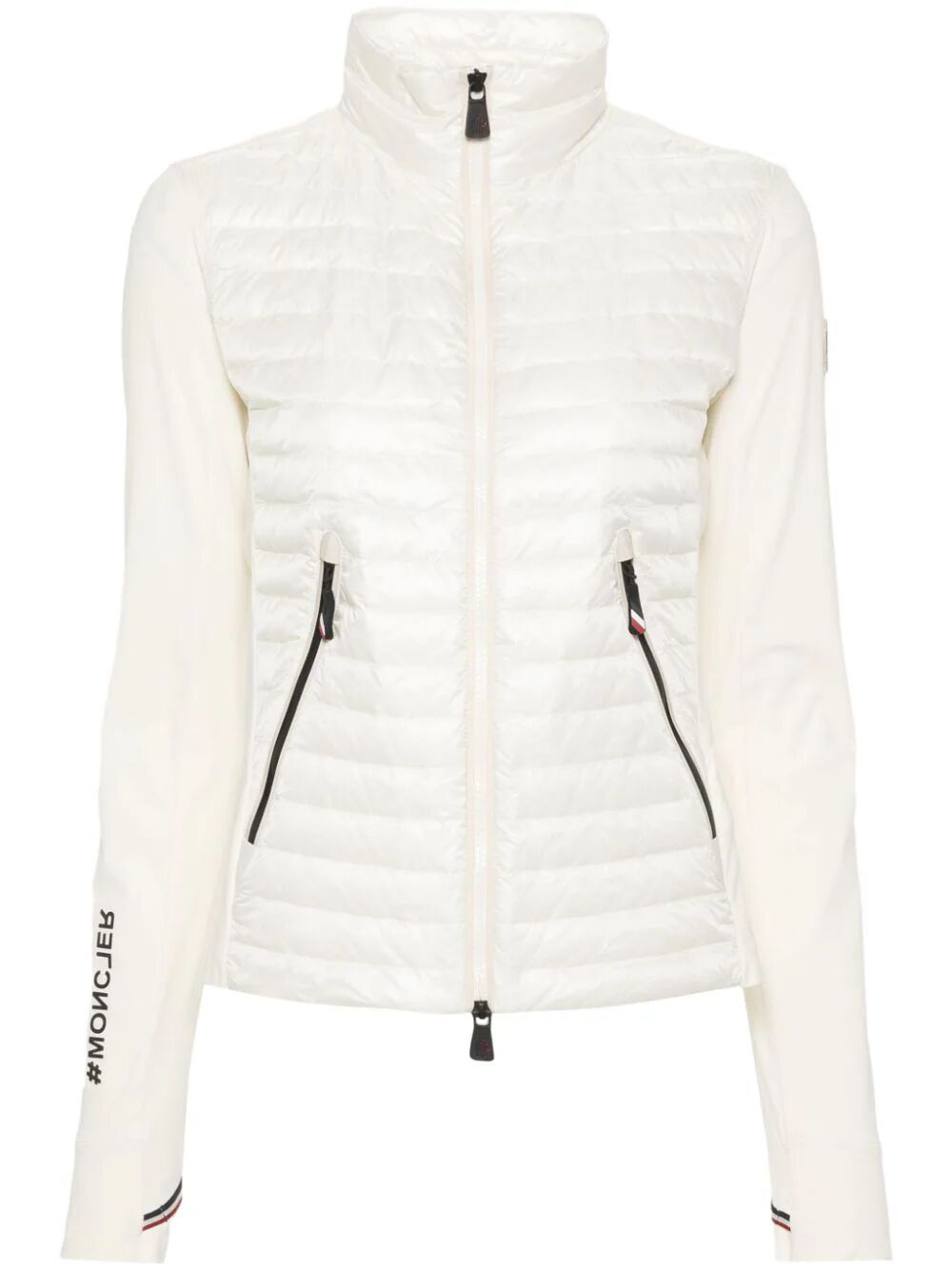 MONCLER White Padded Zip Sweatshirt for Women - SS24 Collection