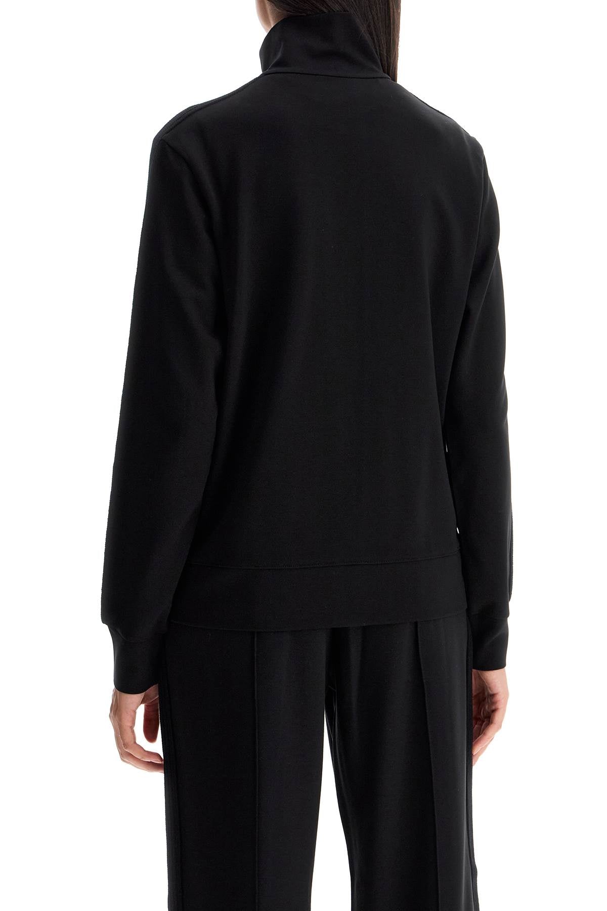 MONCLER High-Neck Zip-Up Sweatshirt with Knit Bands - Size XS