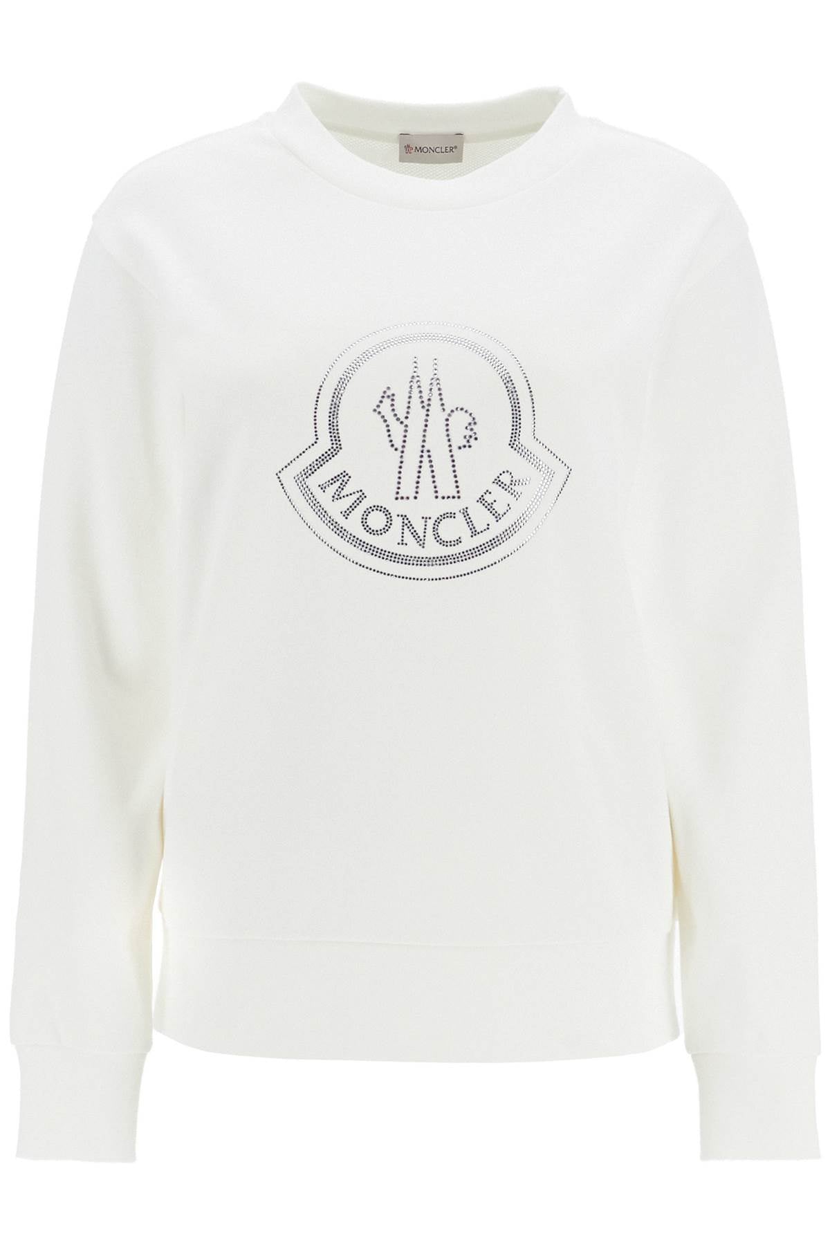 MONCLER Rhinestone Logo Crew Neck Sweatshirt - Relaxed Fit XS