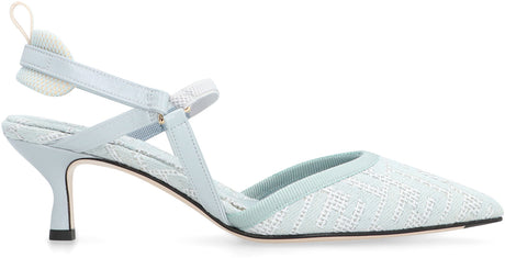 FENDI Light Blue Pointy Toe Slingback Pumps for Women