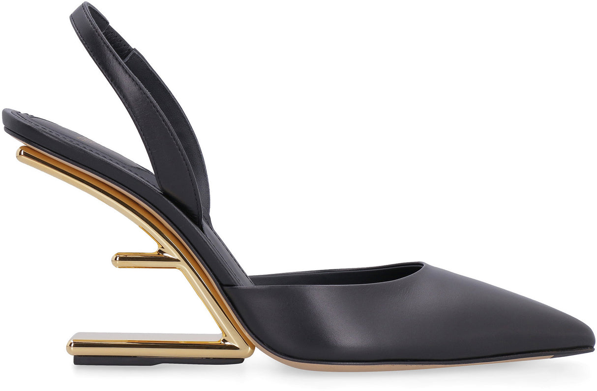 FENDI Elegant Black Dress Shoes for Women with High Heel - Spring/Summer 2024 Collection