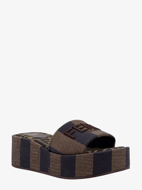 FENDI Sunshine Textured Slide Sandals
