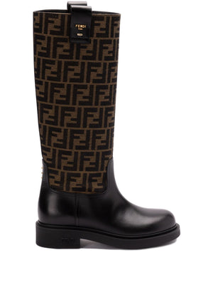 FENDI 35mm FF Jacquard Knee-Length Boots