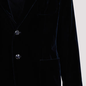 GIORGIO ARMANI Men's Blue Viscose Jacket for FW23 Season