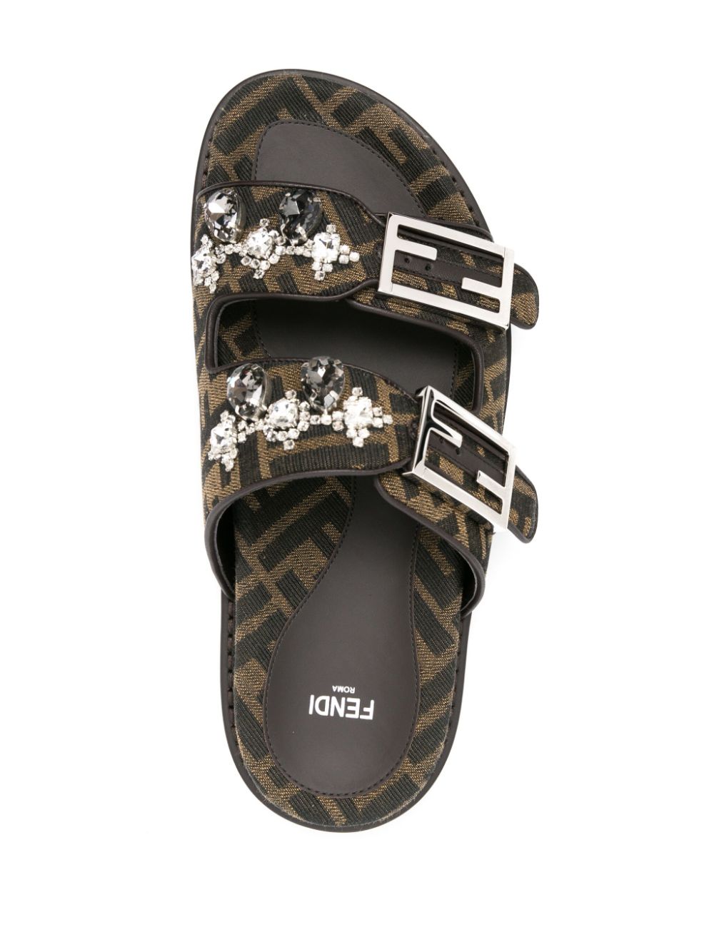 FENDI Black FF Slide Sandals for Women
