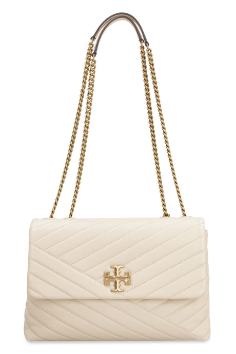 TORY BURCH Neutral Kira Chevron Handbag for the Modern and Chic Woman