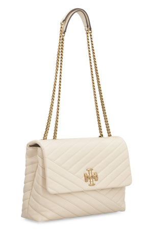 TORY BURCH Neutral Kira Chevron Handbag for the Modern and Chic Woman