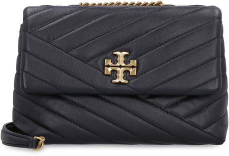 TORY BURCH Kira Chevron Quilted Lamb Leather Small Shoulder Bag in Black - 22.5x15x8 cm