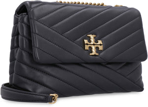TORY BURCH Kira Chevron Quilted Lamb Leather Small Shoulder Bag in Black - 22.5x15x8 cm