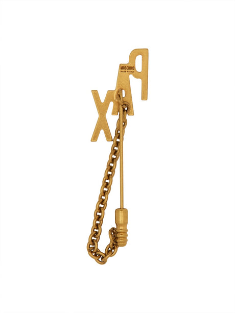 MOSCHINO COUTURE Chic Mini Brooch with Chain for Women