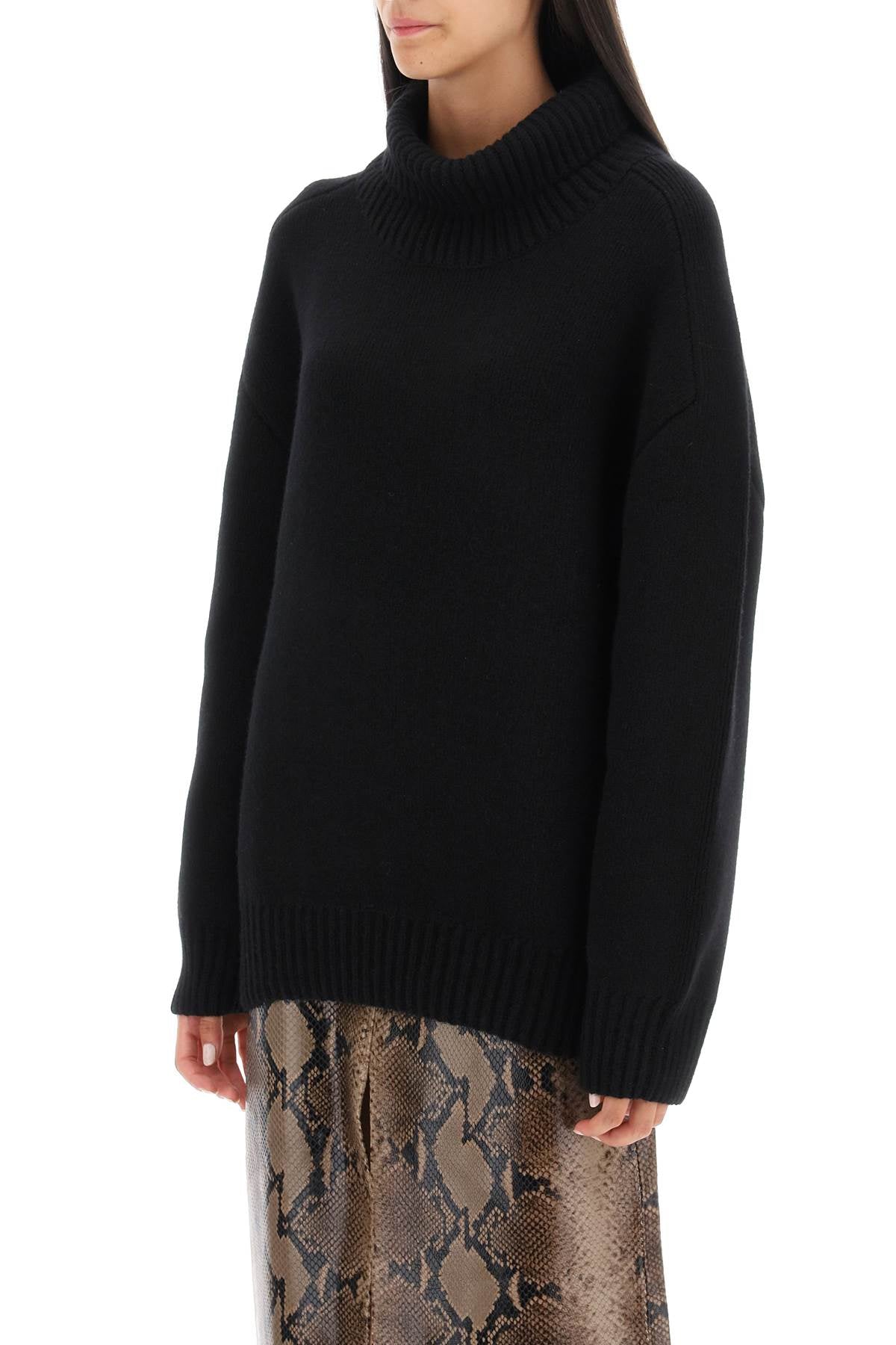 KHAITE Black Cashmere Sweater for Women - FW23 Collection