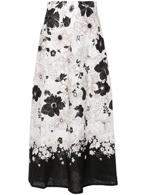 ZIMMERMANN Floral-Print Midi Skirt