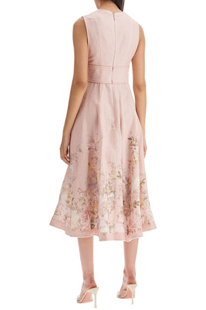 ZIMMERMANN Eco-Conscious Floral Rose Linen Midi Dress