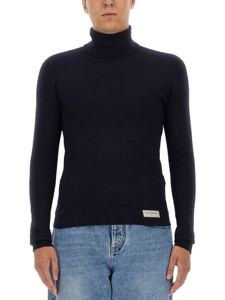 BALMAIN High Neck Sweater with Patch Logo - S