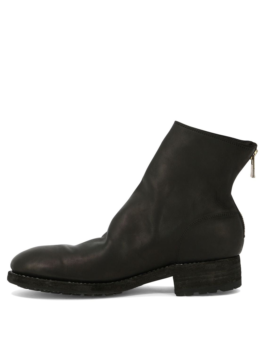 UNDERCOVER Men's Black Leather Ankle Boots with Rubber Sole