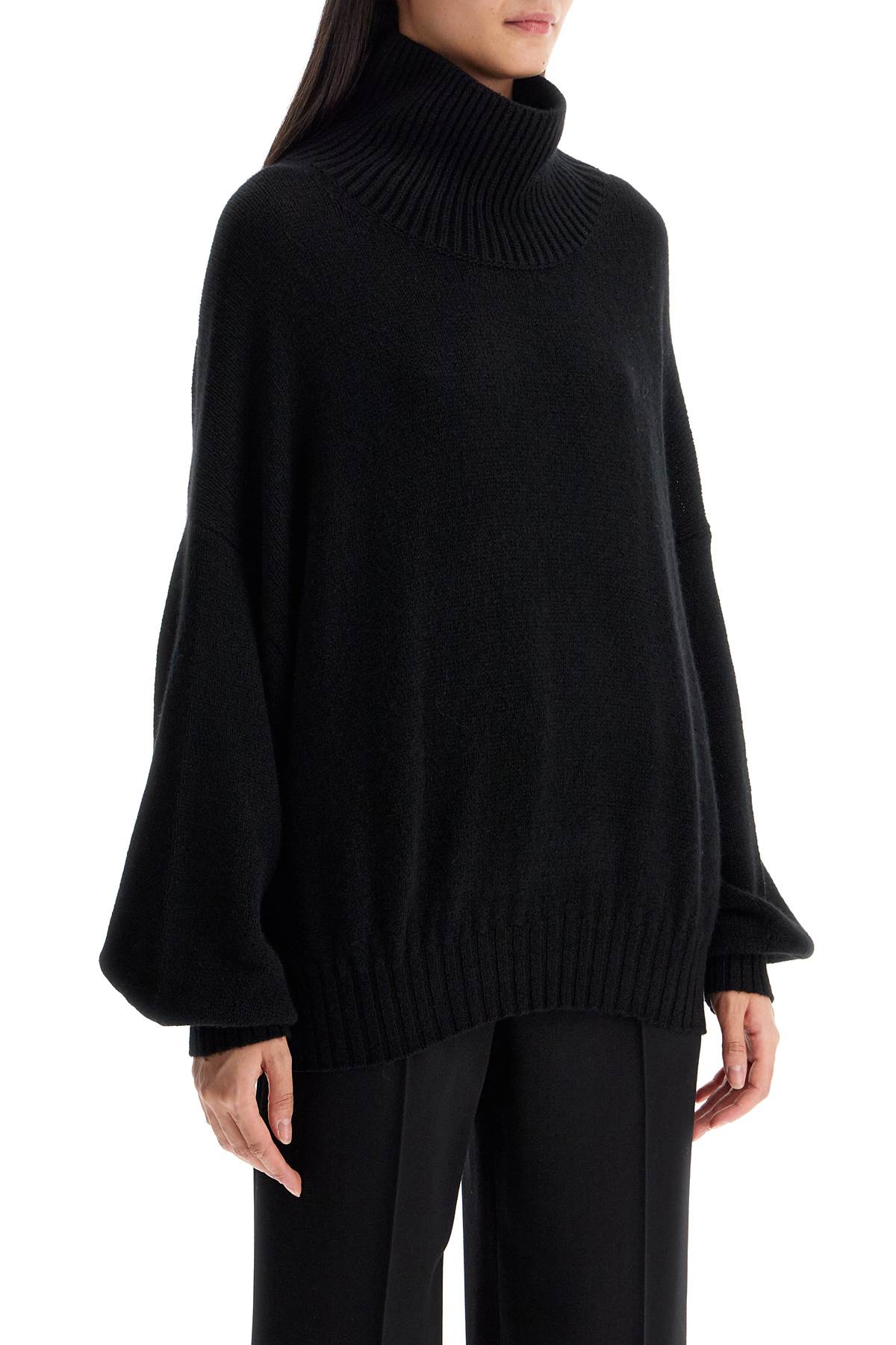 KHAITE Oversized High Collar Cashmere Blend Sweater