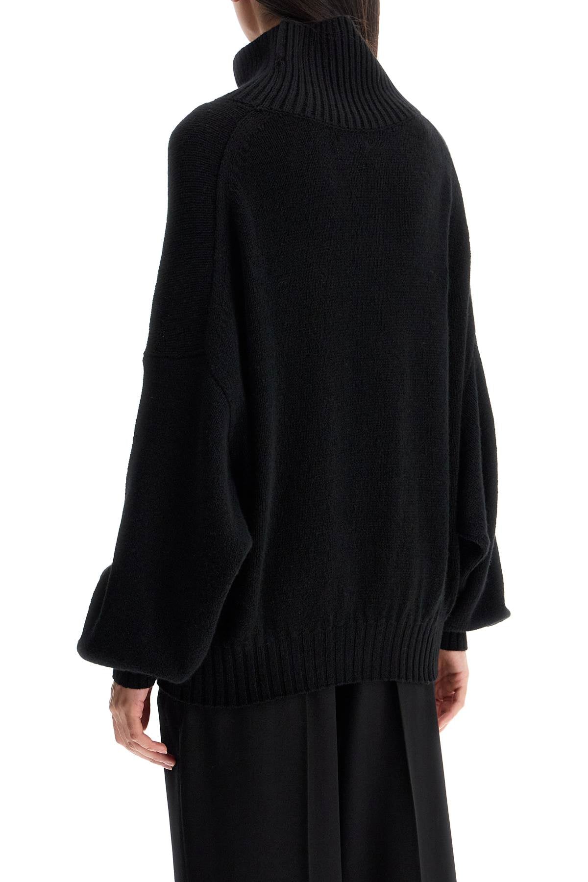 KHAITE Oversized High Collar Cashmere Blend Sweater