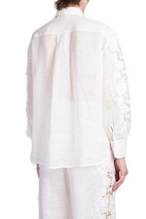 ZIMMERMANN Halliday Floral Lace Linen Blouse