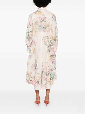 ZIMMERMANN Floral Romance Pleated Midi Dress