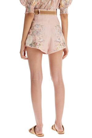 ZIMMERMANN Waverly Floral Linen Mini Shorts