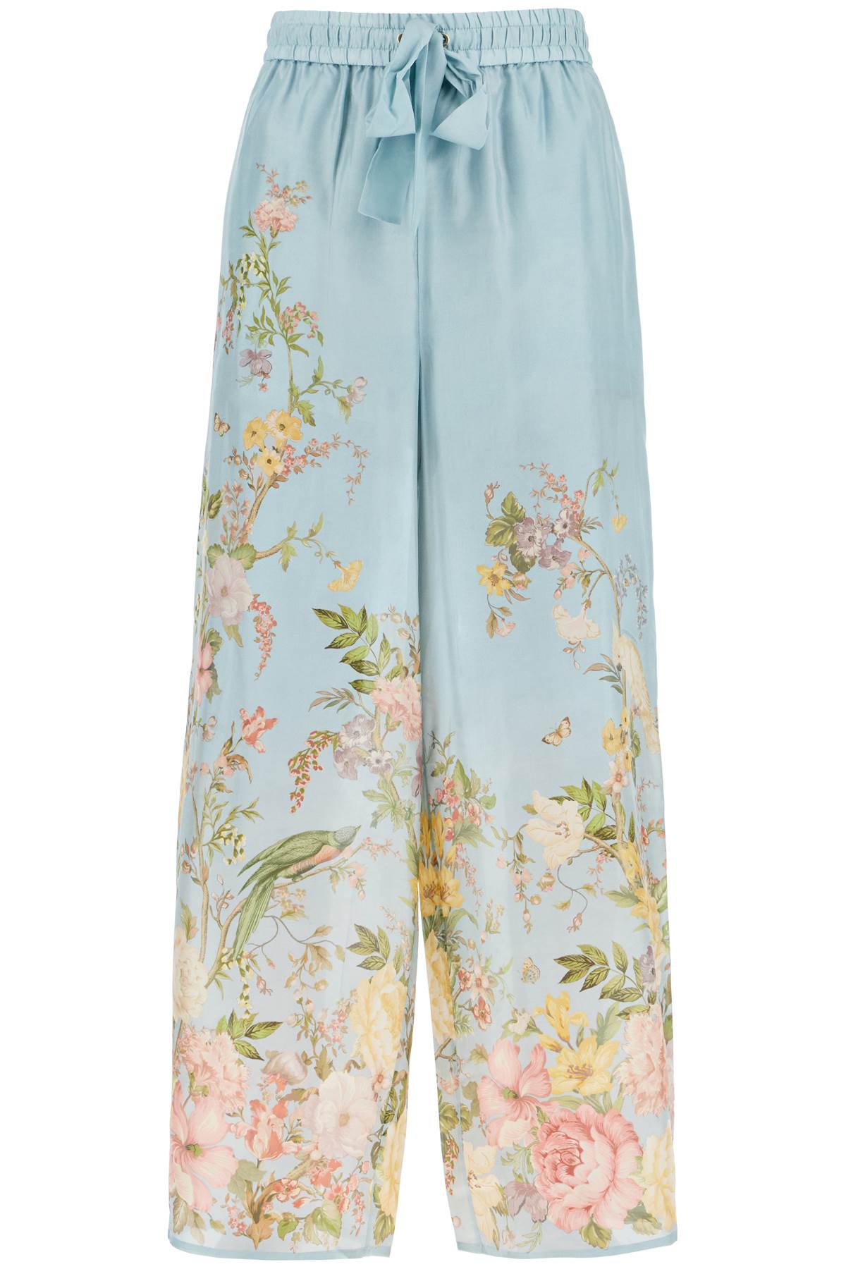 ZIMMERMANN Elegant Floral Silk Palazzo Pants